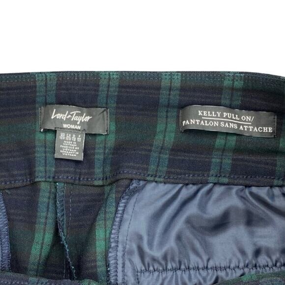 NWT LORD & TAYLOR Kelly Brooks Plaid Mid Rise Slim Leg Ankle Pull-On Pant Sz 18W - Picture 3 of 6